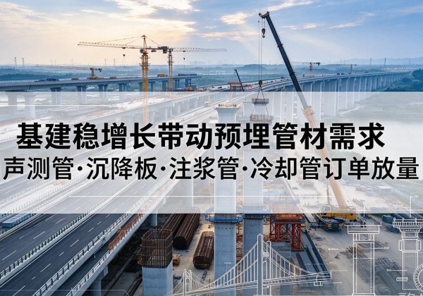 宁国基建稳增长带动预埋监测管材需求，声测管、沉降板、注浆管订单持续放量